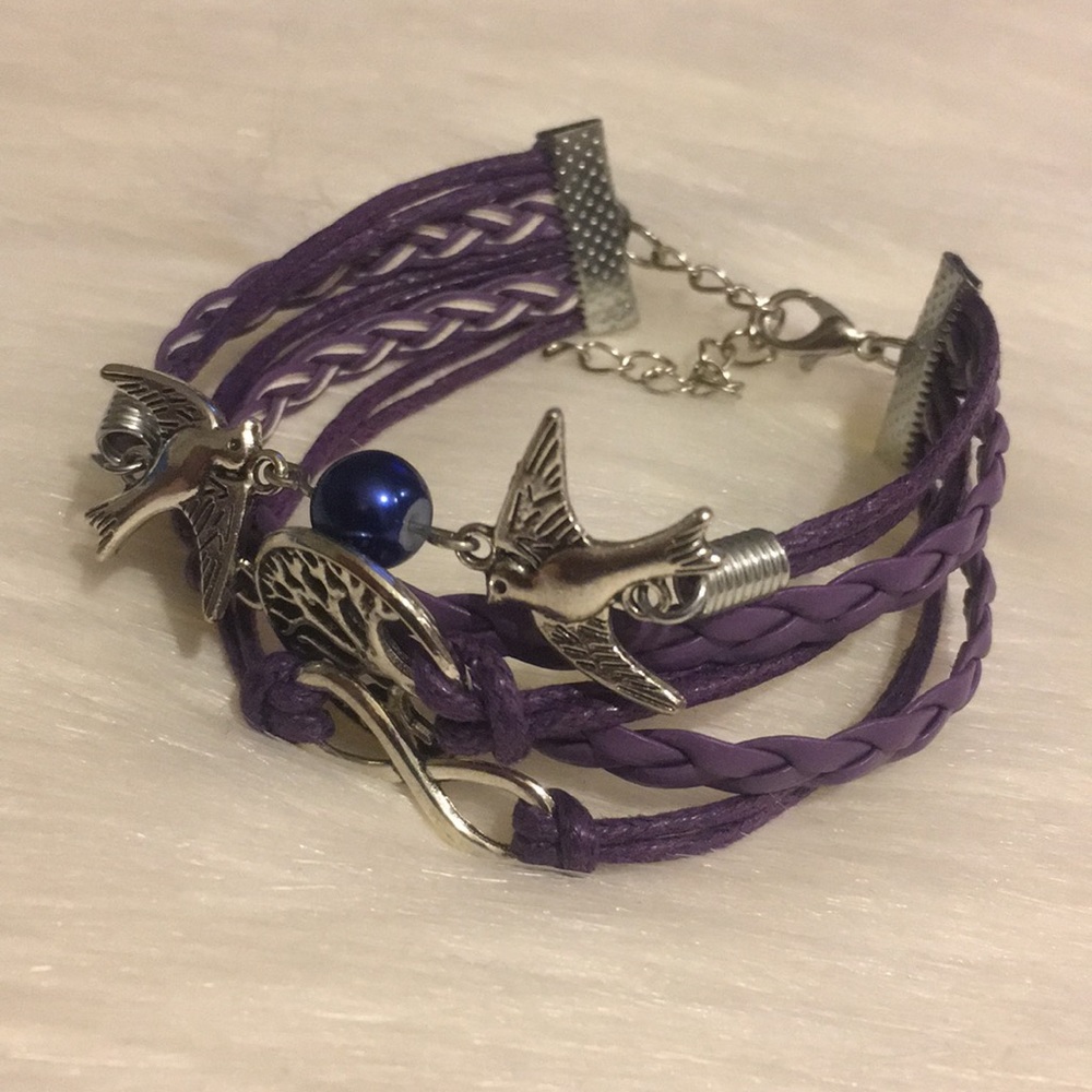 Multilayered Leather Charm Bracelet
